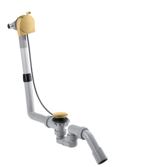 Hansgrohe-HG-Komplettset-Wanneneinlauf-Ablauf-und-Ueberlaufgarnitur-fuer-Normalwannen-Brushed-Gold-Optic-58307250 gallery number 1